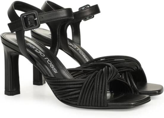 Sergio Rossi Akida leren sandalen Zwart