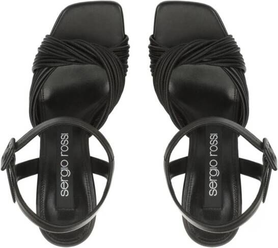 Sergio Rossi Akida leren sandalen Zwart