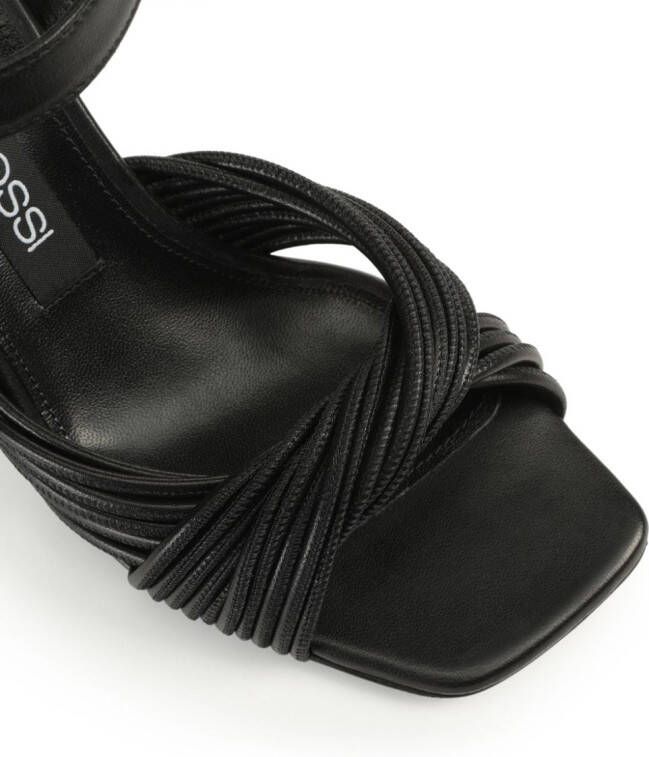 Sergio Rossi Akida leren sandalen Zwart