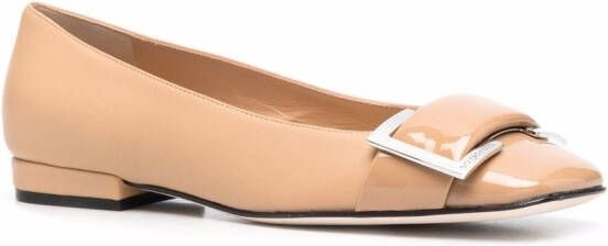 Sergio Rossi Ballerina's met gespdetail Beige