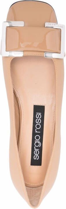 Sergio Rossi Ballerina's met gespdetail Beige