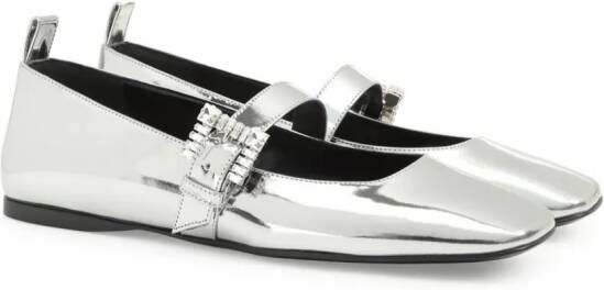 Sergio Rossi Ballerina's met metallic-effect Zilver