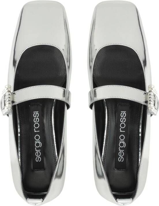 Sergio Rossi Ballerina's met metallic-effect Zilver