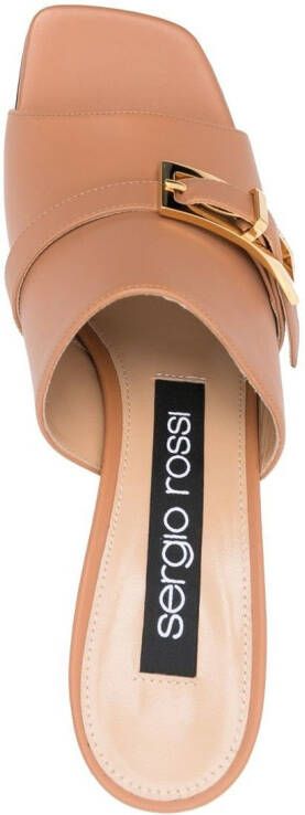 Sergio Rossi Muiltjes met gespdetail Beige