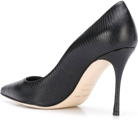 Sergio Rossi Godiva 90 mm pumps met slangenleer-effect Zwart