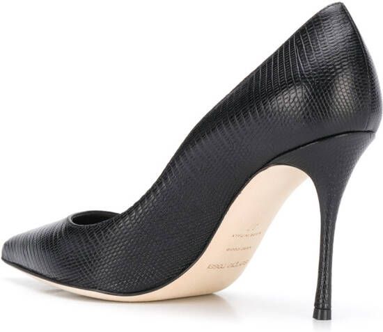 Sergio Rossi Décolleté Godiva pumps met slangenleer-effect Zwart