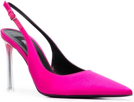 Sergio Rossi Leren slingback pumps Roze