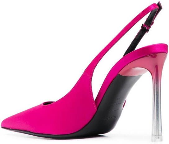 Sergio Rossi Leren slingback pumps Roze