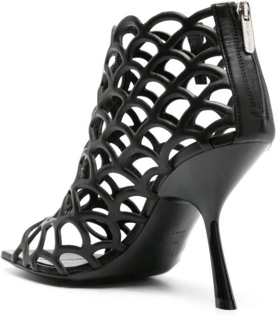 Sergio Rossi Mermaid 100mm sandalen met uitgesneden details Zwart