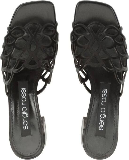 Sergio Rossi 45 mm Mermaid leren muiltjes Zwart