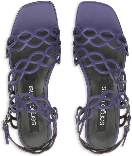 Sergio Rossi Mermaid leren sandalen Paars