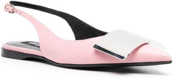 Sergio Rossi Miroir leren slingback pumps Roze