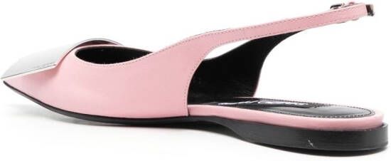 Sergio Rossi Miroir leren slingback pumps Roze