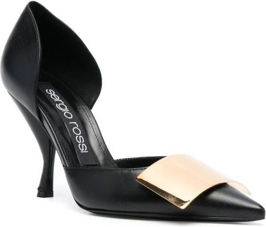 Sergio Rossi Miroir pumps met logoplakkaat Zwart