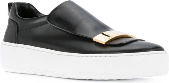 Sergio Rossi plaque detail slip-on sneakers Zwart