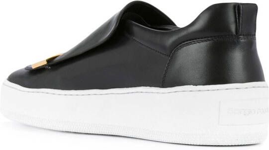 Sergio Rossi plaque detail slip-on sneakers Zwart