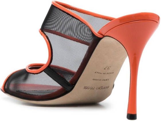 Sergio Rossi Pumps met mesh detail Oranje