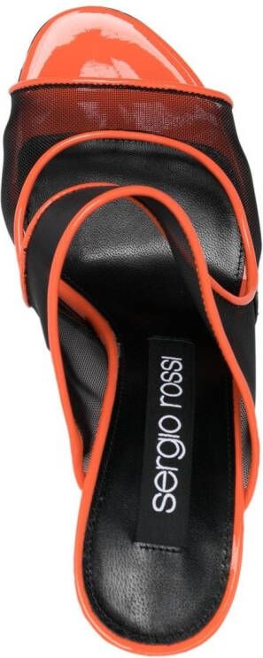 Sergio Rossi Pumps met mesh detail Oranje