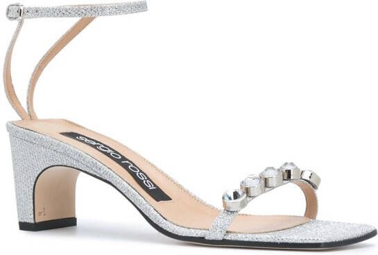 Sergio Rossi Sandalen met glitter Zilver