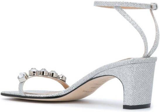 Sergio Rossi Sandalen met glitter Zilver