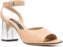 Sergio Rossi Sandalen met metallic hak Beige - Thumbnail 2