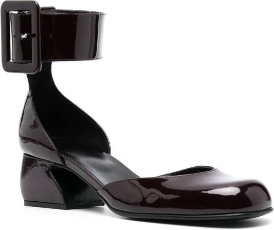 Sergio Rossi Si Rossi 45mm gelakte pumps met gesp Rood