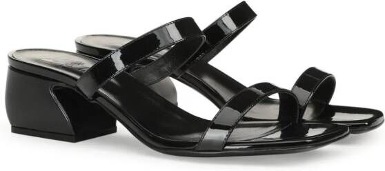 Sergio Rossi SI Rossi leren sandalen Zwart