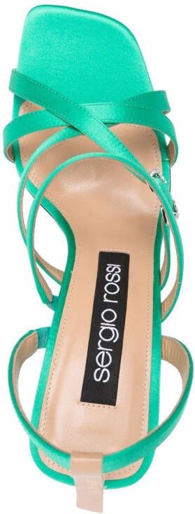 Sergio Rossi Slingback sandalen met gekruiste bandjes Groen