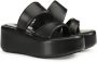 Sergio Rossi Spongy sandalen met sleehak Zwart - Thumbnail 2