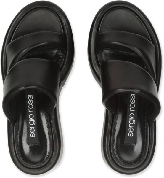 Sergio Rossi Spongy sandalen met sleehak Zwart