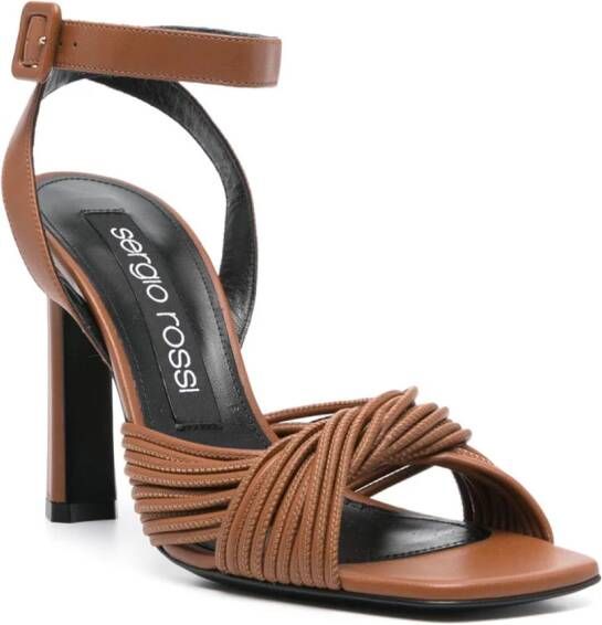 Sergio Rossi Sr Akida leren sandalen Bruin