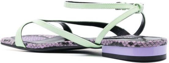 Sergio Rossi Sr Aracne sandalen met slangenprint Groen