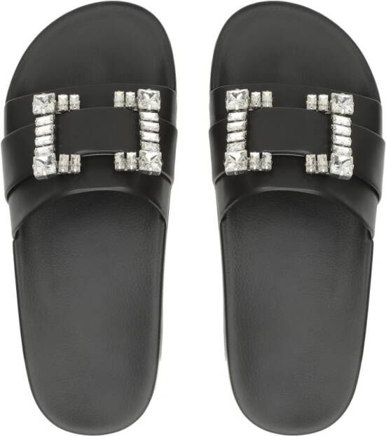 Sergio Rossi Sr Jelly sandalen verfraaid met kristallen Zwart
