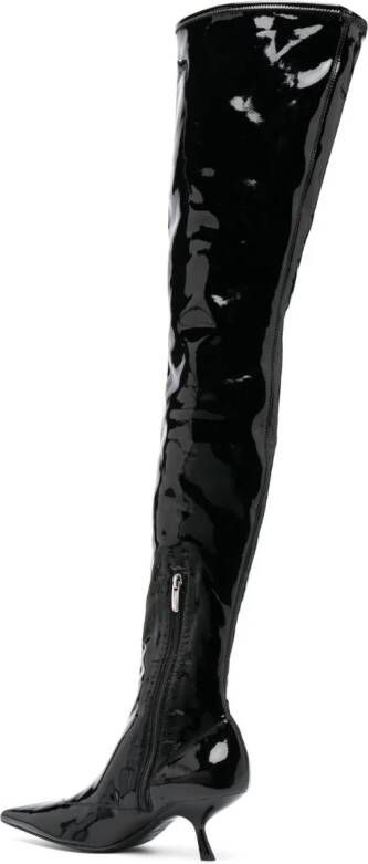 Sergio Rossi sr Maike 60mm laarzen met gelakte afwerking Zwart