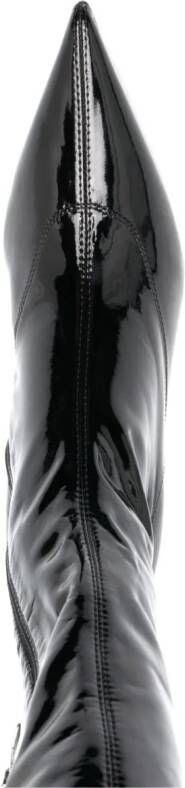 Sergio Rossi sr Maike 60mm laarzen met gelakte afwerking Zwart