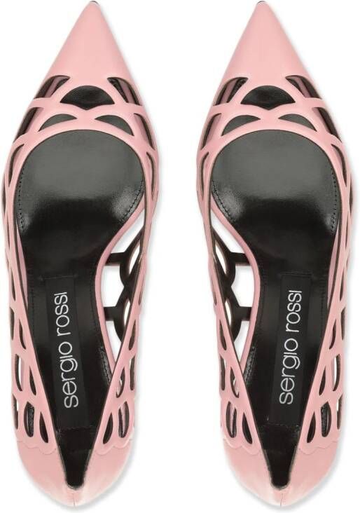 Sergio Rossi SR Mermaid 75 mm leren pumps Roze