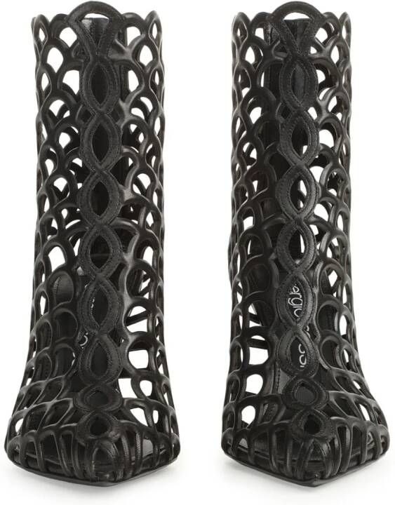 Sergio Rossi sr Mermaid 90mm geperforeerde pumps Zwart