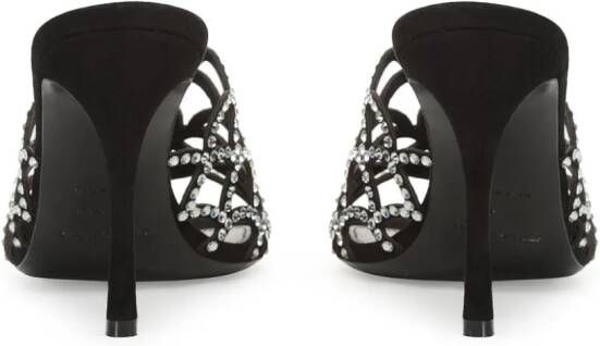 Sergio Rossi 90 mm SR Mermaid leren sandalen Zwart