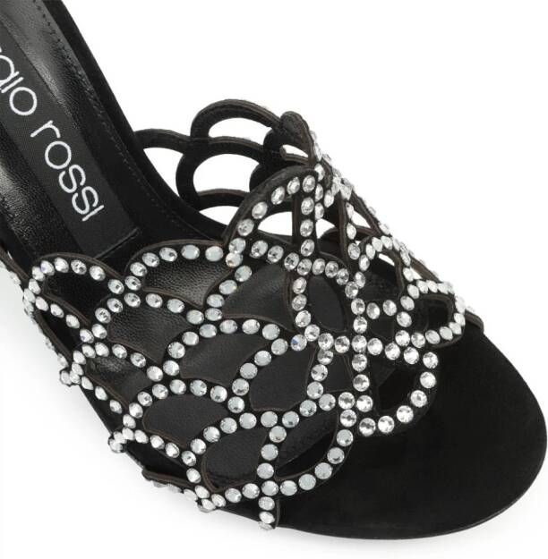 Sergio Rossi 90 mm SR Mermaid leren sandalen Zwart