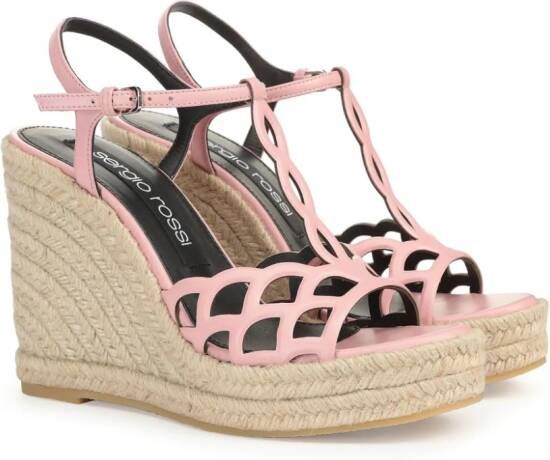 Sergio Rossi Sr Mermaid espadrilles met sleehak Roze