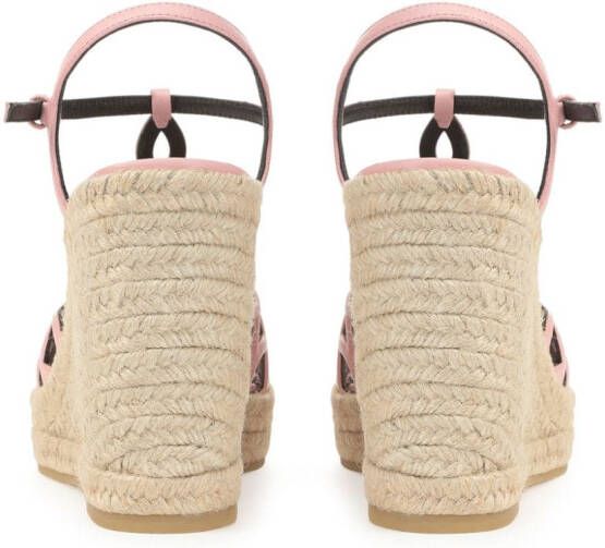 Sergio Rossi Sr Mermaid espadrilles met sleehak Roze