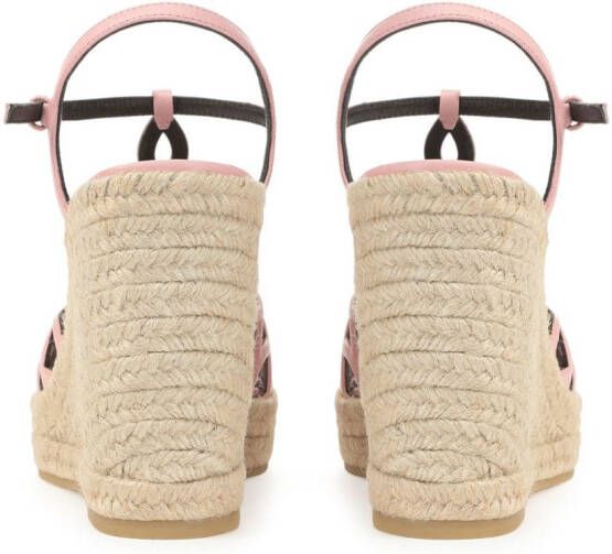 Sergio Rossi Sr Mermaid espadrilles met sleehak Roze