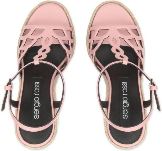 Sergio Rossi Sr Mermaid espadrilles met sleehak Roze