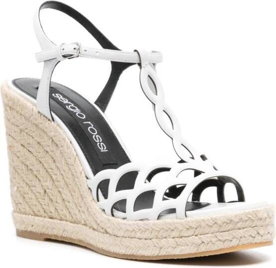 Sergio Rossi Sr Mermaid espadrilles met sleehak Wit