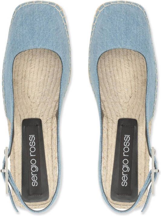 Sergio Rossi SR Nora denim espadrilles Blauw