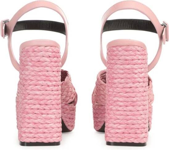 Sergio Rossi sr Seville sandalen met plateauzool Roze