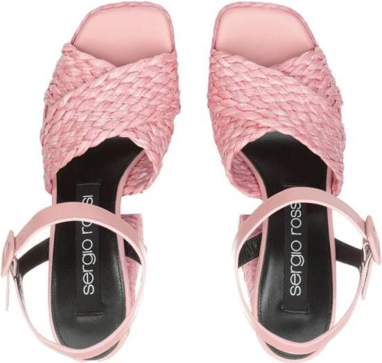 Sergio Rossi sr Seville sandalen met plateauzool Roze