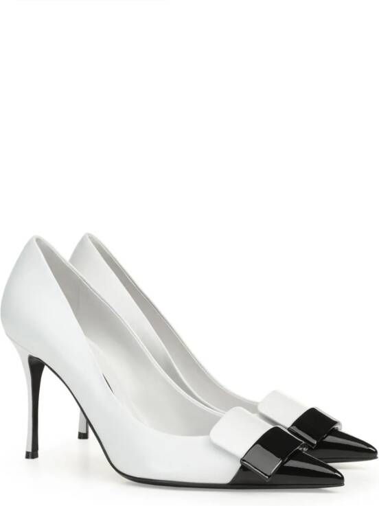 Sergio Rossi SR1 Cindy 75 mm leren pumps Wit