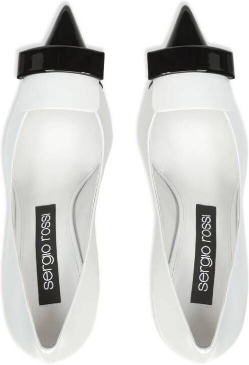 Sergio Rossi SR1 Cindy 75 mm leren pumps Wit