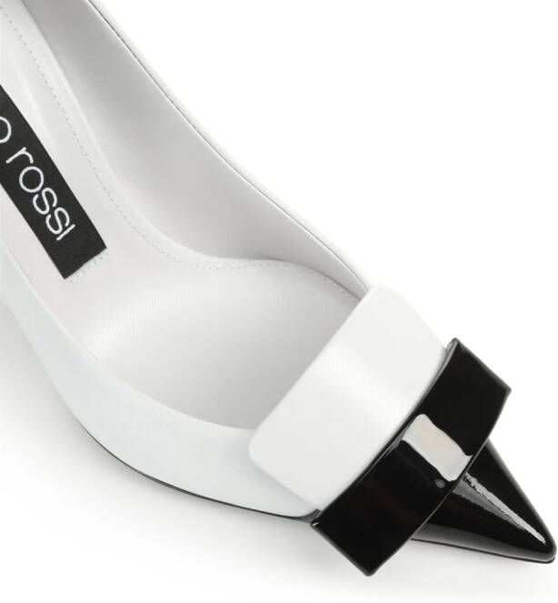 Sergio Rossi SR1 Cindy 75 mm leren pumps Wit